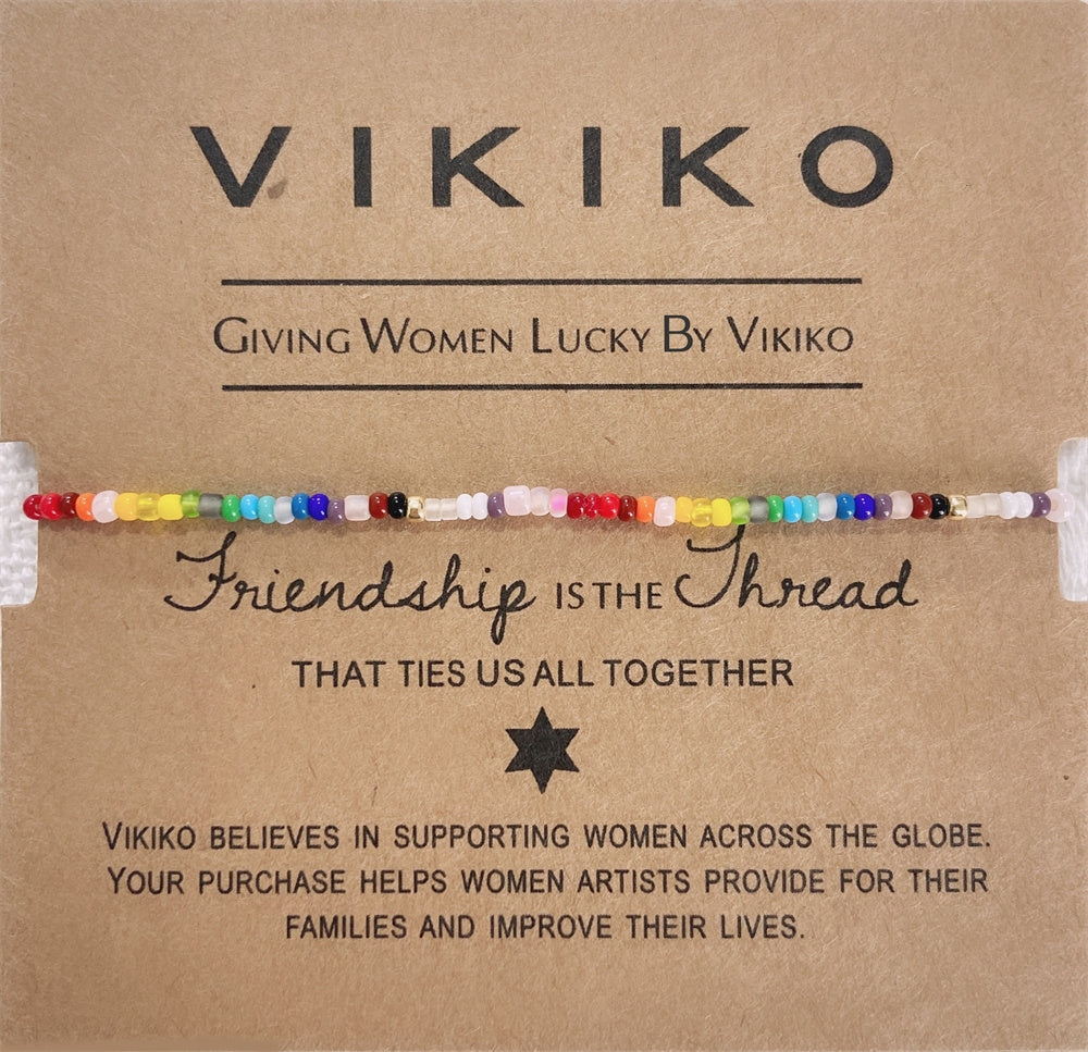 VIKIKO Boho Rainbow Beads Bracelet for Girl Gifts