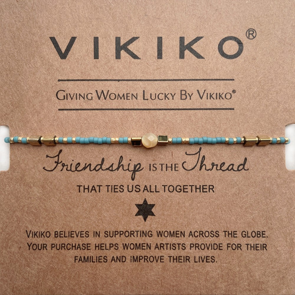 VIKIKO Lucky Miyuki Seed Beads Bracelet for Women Girl Gift Handmade Beaded Jewelry Natural Stone Adjustable Bracelets