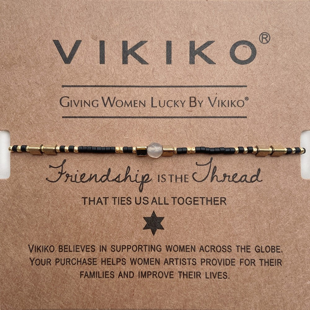 VIKIKO Lucky Miyuki Seed Beads Bracelet for Women Girl Gift Handmade Beaded Jewelry Natural Stone Adjustable Bracelets