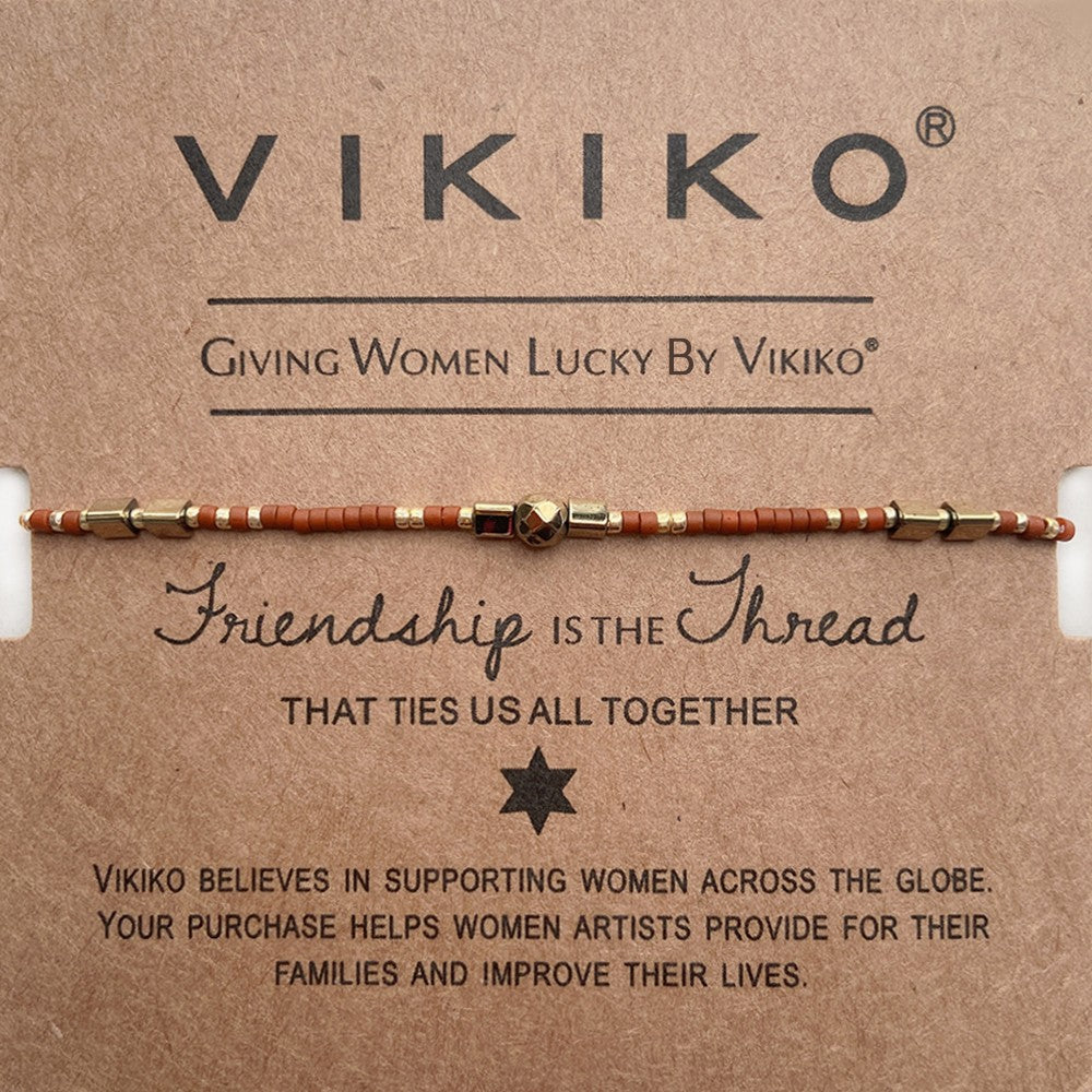 VIKIKO Lucky Miyuki Seed Beads Bracelet for Women Girl Gift Handmade Beaded Jewelry Natural Stone Adjustable Bracelets