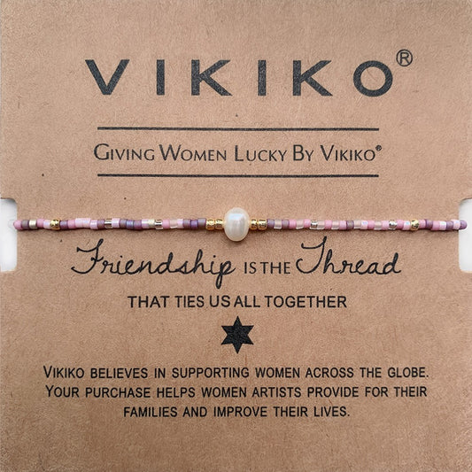 VIKIKO Mix Color Miyuki Delica Beads Dainty Bracelet Freshwater Pearl Bracelets