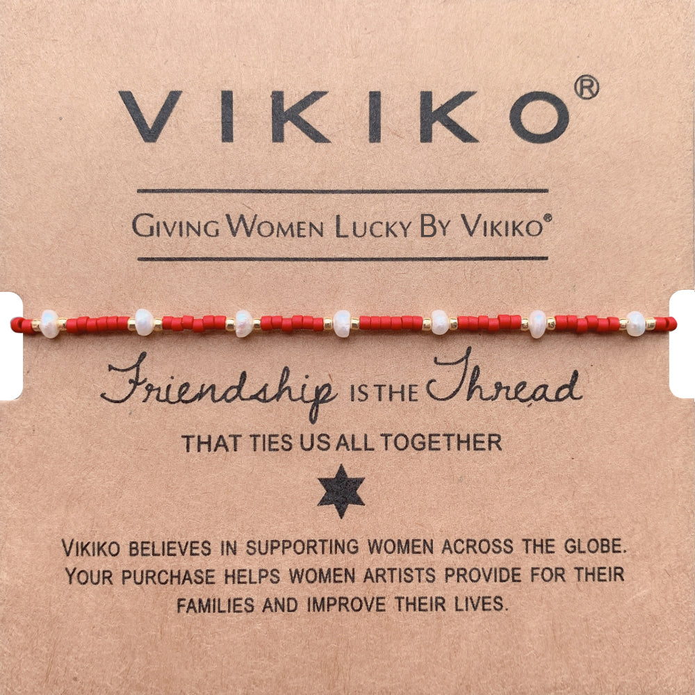 VIKIKO 3pcs/lot Bracelet set Jewelry Natural Stone Beaded Bracelet Jewelry Gift Freshwater Water Pearl Bracelet Red Miyuki Bracelet