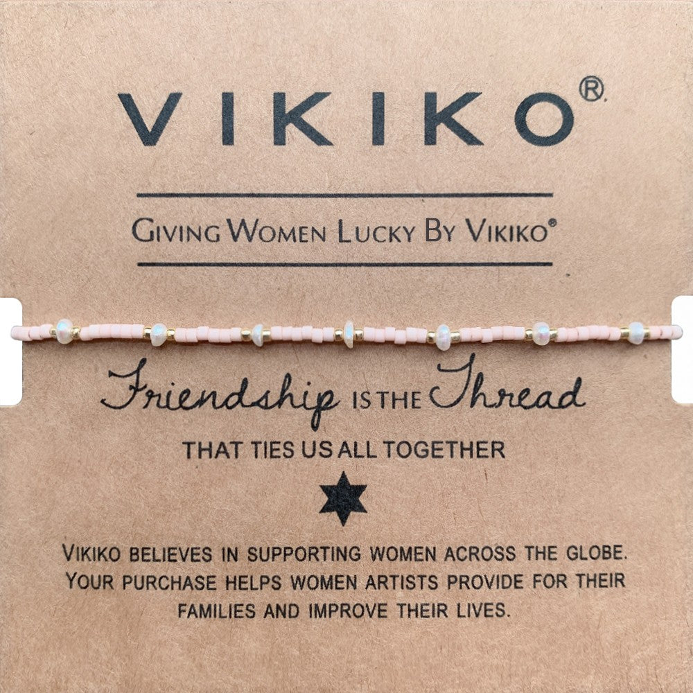 VIKIKO Natural Stone Pearl Bracelet Miyuki Beads Dainty Bracelets Set