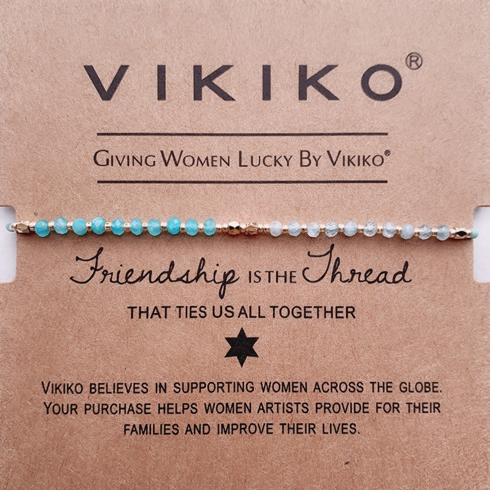 VIKIKO Miyuki Delica Beads Bracelet Natural Stone Freshwater Pearl Dainty Bracelets Set