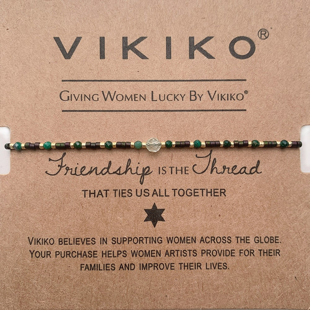 VIKIKO Miyuki Delica Beads Bracelet Natural Stone Dainty Bracelets Set