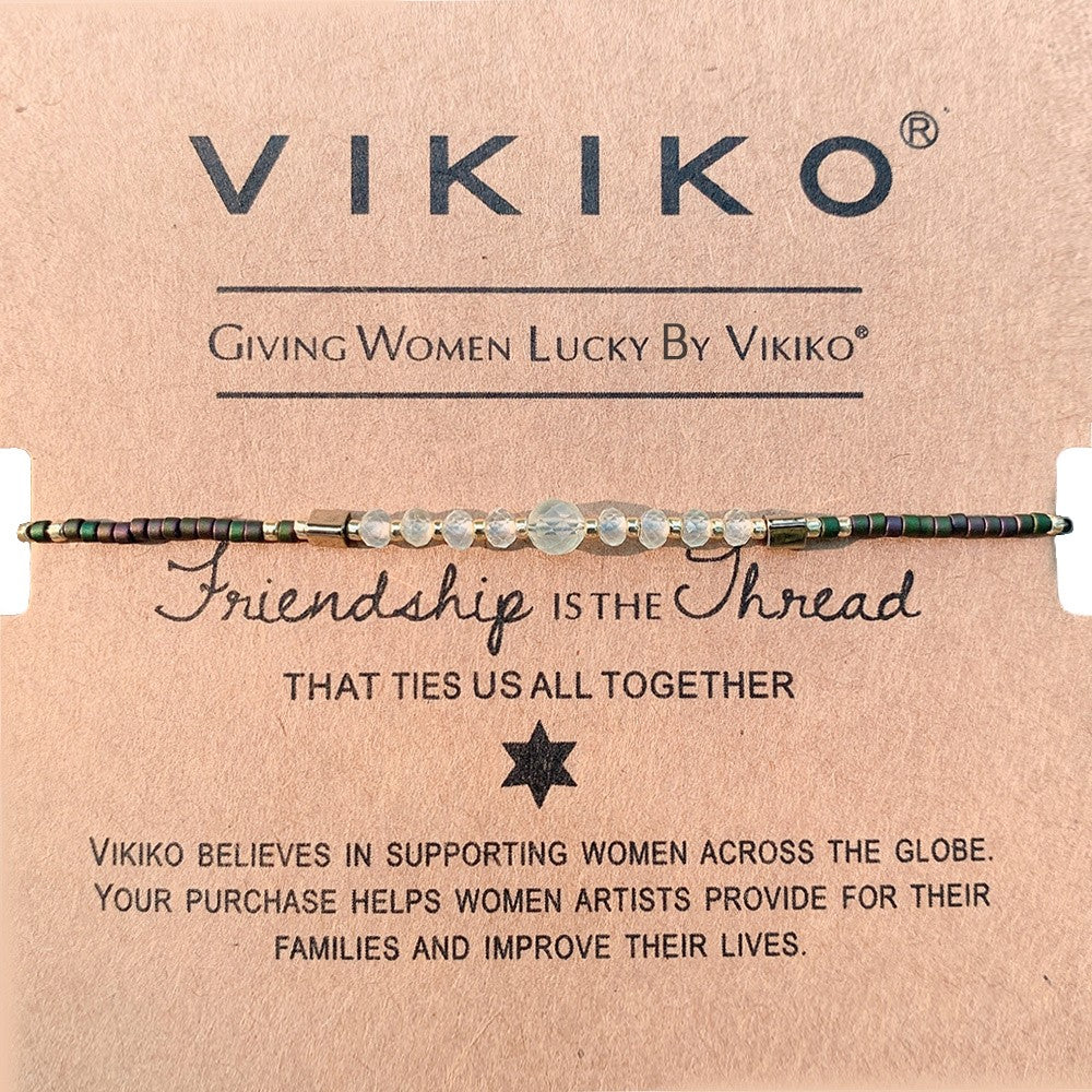 VIKIKO Miyuki Delica Beads Bracelet Natural Stone Dainty Bracelets Set