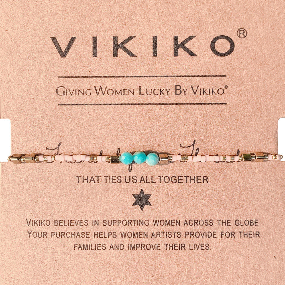 VIKIKO 4mm Natural Stone Charm Bracelet for Women Best Gift Miyuki Seed Beads Jewelry Dainty Bracelet