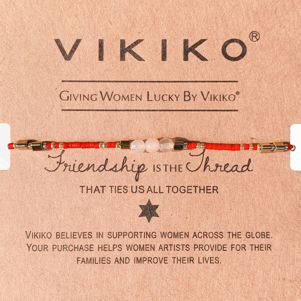 VIKIKO 4mm Natural Stone Charm Bracelet for Women Best Gift Miyuki Seed Beads Jewelry Dainty Bracelet