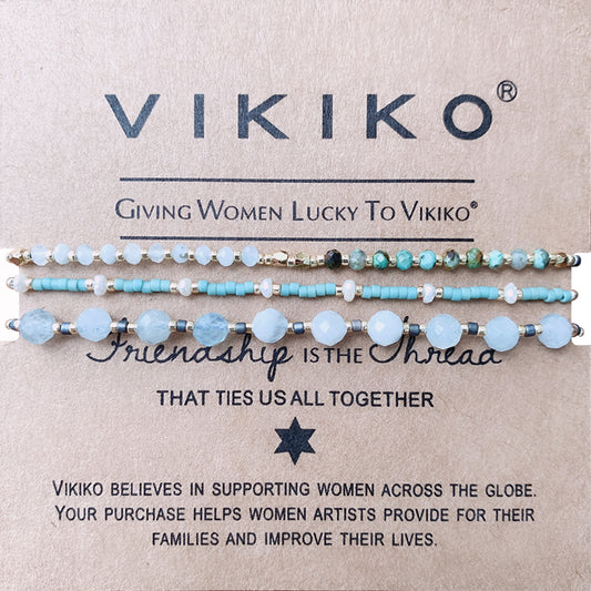 VIKIKO Dainty Bracelet for Women Handmade Beaded Bracelet Miyuki Beads Bracelet Set