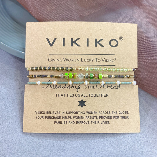 VIKIKO Natural Stone Beaded Bracelet Jewelry Gift 3pcs/lot Bracelet set Jewelry Freshwater Water Pearl Bracelet