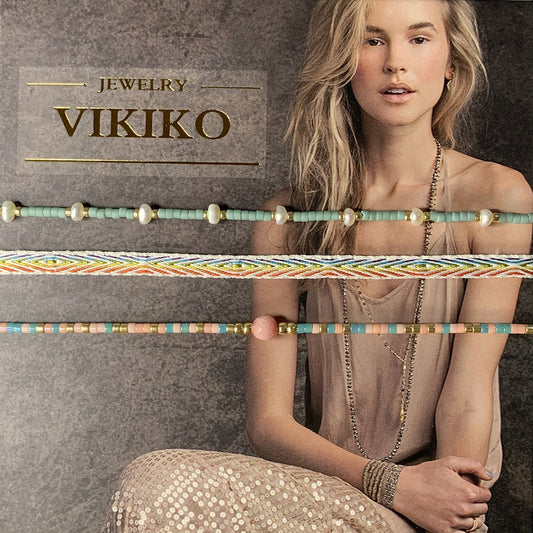 VIKIKO Rainbow Fabric Bracelet Set Jewelry for Women Freshwater Pearl Bracelet Miyuki Beads Bracelet Simple Dainty Bracelet