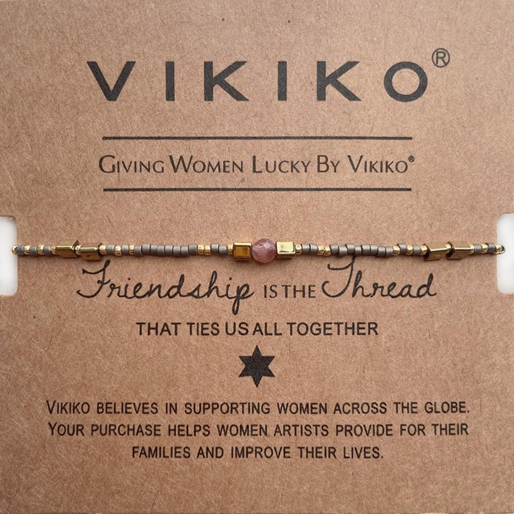 VIKIKO Lucky Miyuki Seed Beads Bracelet for Women Girl Gift Handmade Beaded Jewelry Natural Stone Adjustable Bracelets