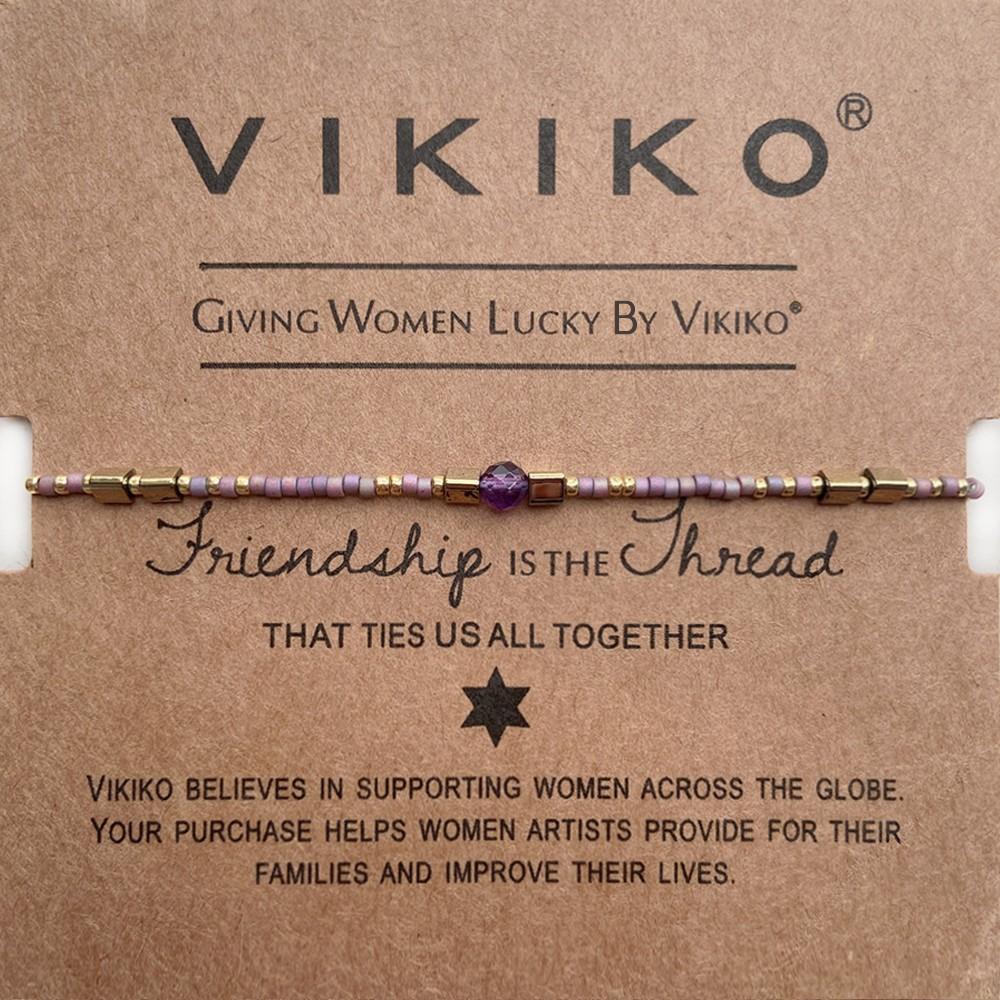 VIKIKO Lucky Miyuki Seed Beads Bracelet for Women Girl Gift Handmade Beaded Jewelry Natural Stone Adjustable Bracelets