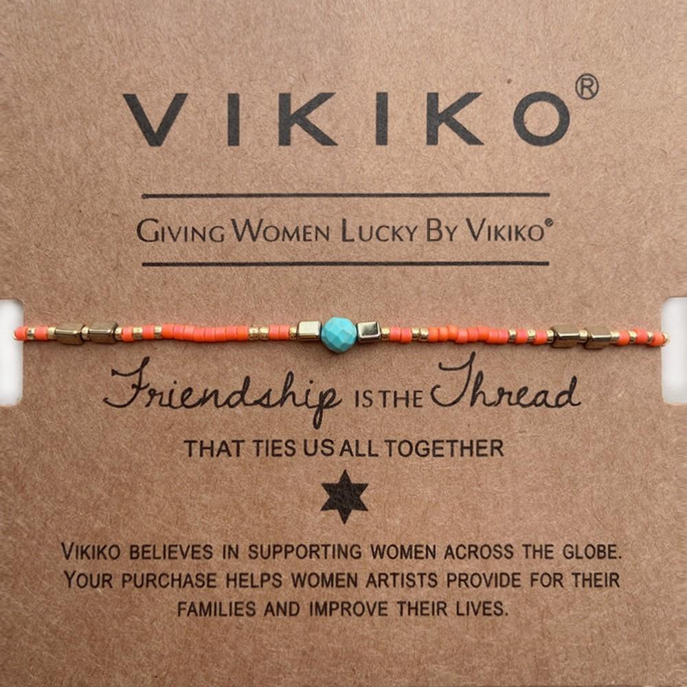 VIKIKO Lucky Miyuki Seed Beads Bracelet for Women Girl Gift Handmade Beaded Jewelry Natural Stone Adjustable Bracelets