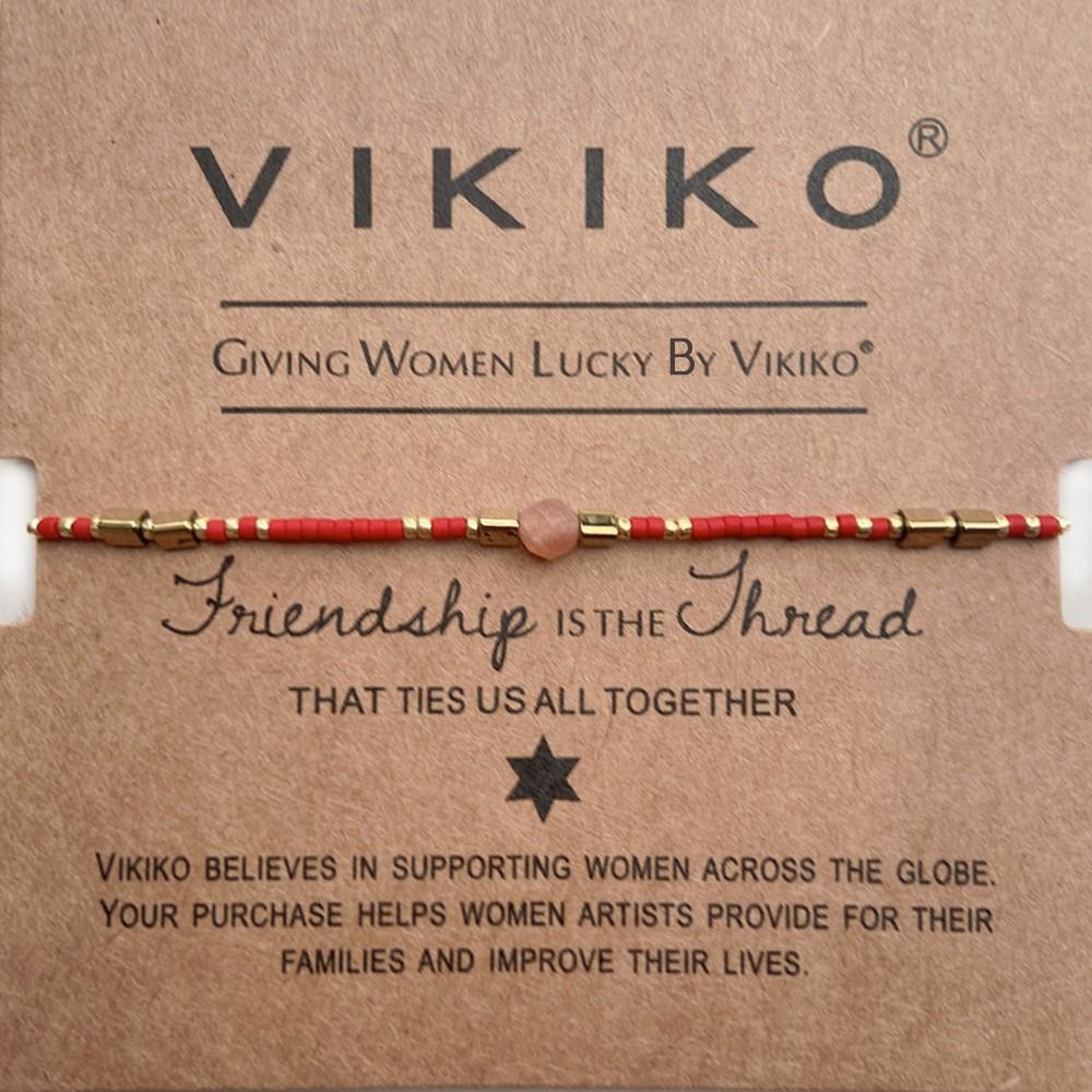 VIKIKO Lucky Miyuki Seed Beads Bracelet for Women Girl Gift Handmade Beaded Jewelry Natural Stone Adjustable Bracelets