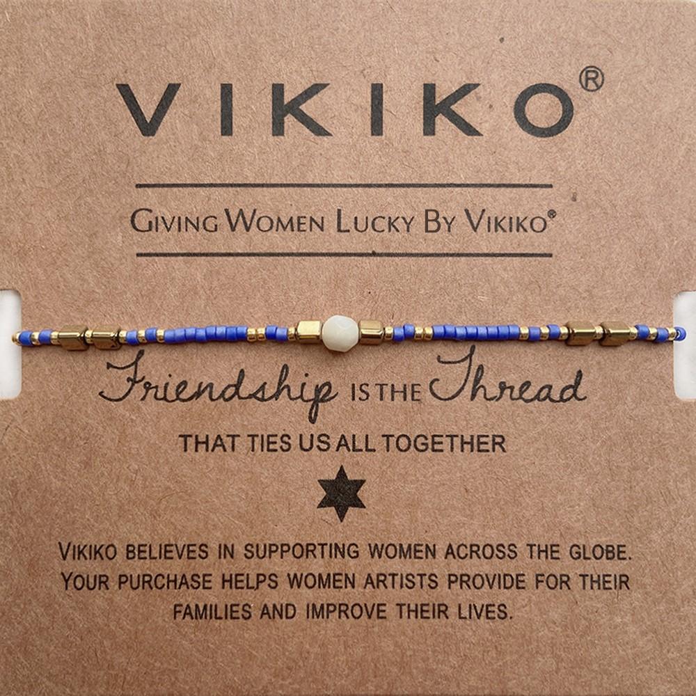 VIKIKO Lucky Miyuki Seed Beads Bracelet for Women Girl Gift Handmade Beaded Jewelry Natural Stone Adjustable Bracelets