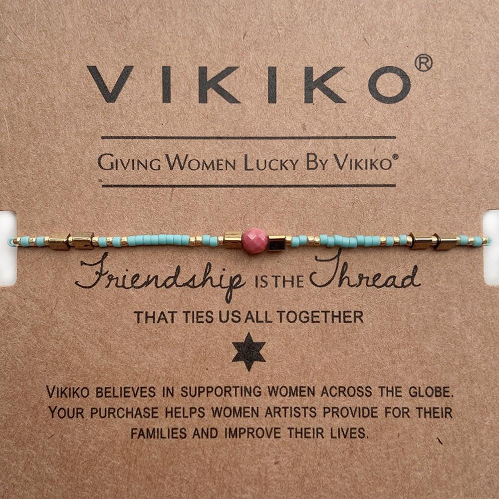 VIKIKO Lucky Miyuki Seed Beads Bracelet for Women Girl Gift Handmade Beaded Jewelry Natural Stone Adjustable Bracelets