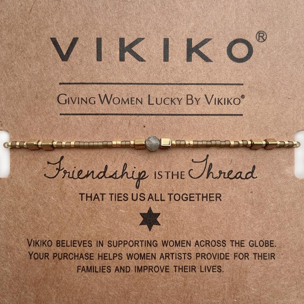 VIKIKO Lucky Miyuki Seed Beads Bracelet for Women Girl Gift Handmade Beaded Jewelry Natural Stone Adjustable Bracelets