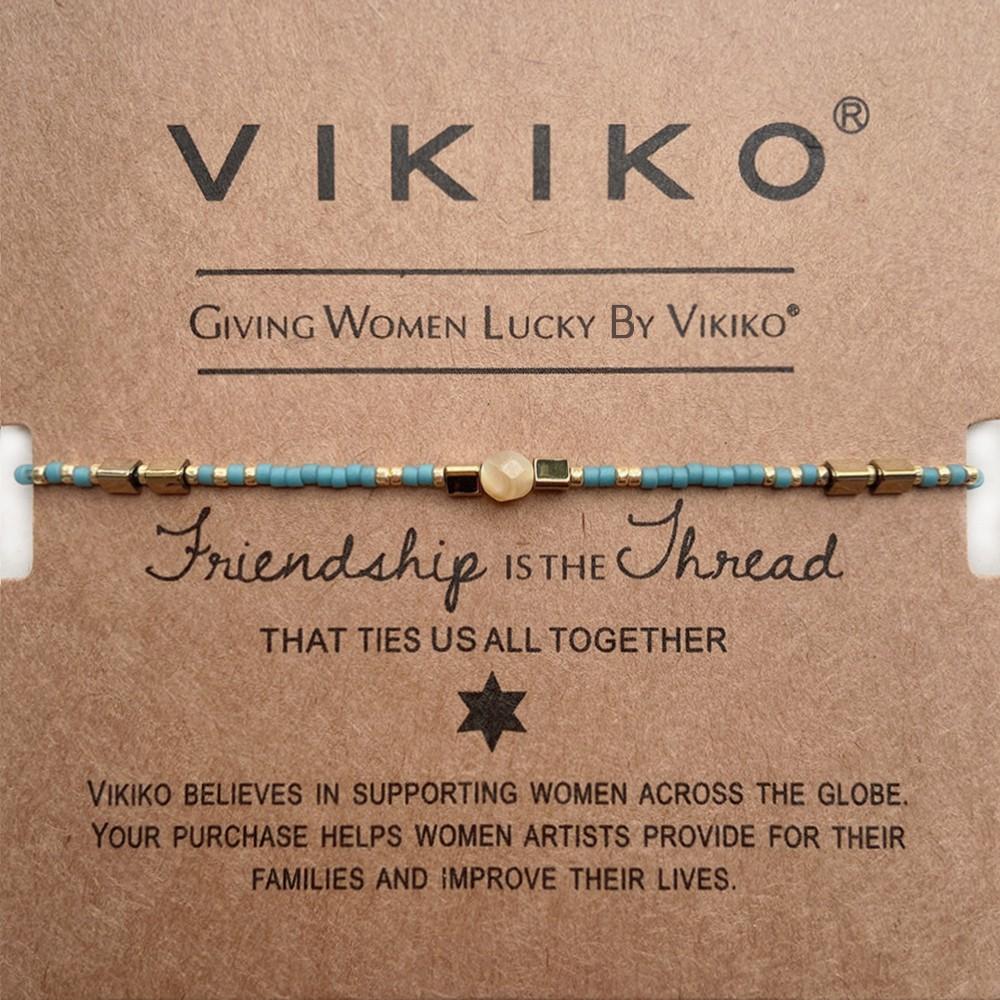 VIKIKO Lucky Miyuki Seed Beads Bracelet for Women Girl Gift Handmade Beaded Jewelry Natural Stone Adjustable Bracelets